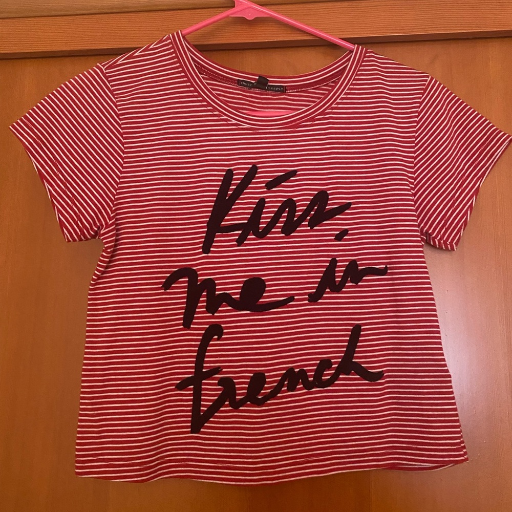Cropped striped tee